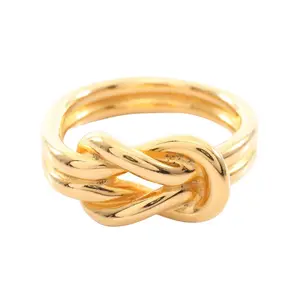 Pre-owned HERMÈS Gold-plated Small Leather Goods Hermes Atame Scarf Ring Accessory