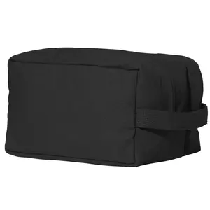 Black - Dual Compartment Travel and Shave Kit Bag - Cotton Canvas