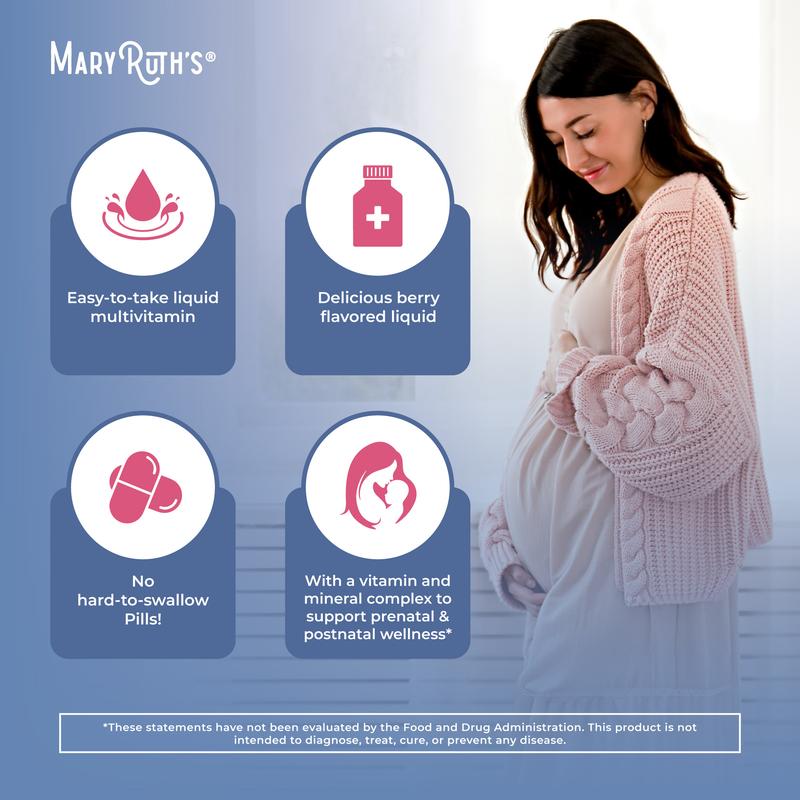 MaryRuth’s Prenatal & Postnatal Liquid Multivitamin - Sugar Free - Vegan - Non-GMO - 16oz