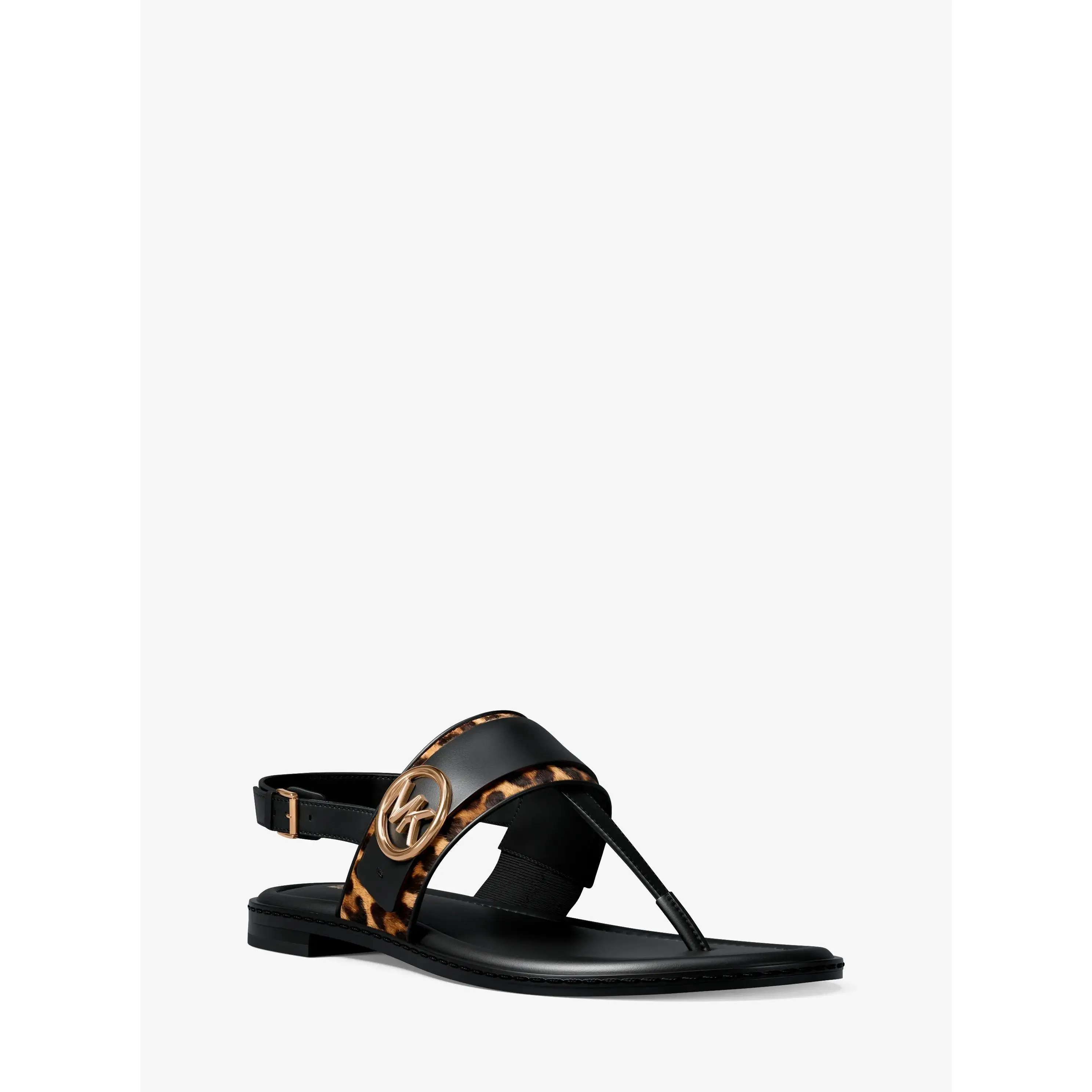 Carmen Cheetah Print Calf Hair Thong Sandal