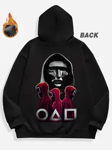 Squid Game Text Hoodie - Men’s Unisex Gift, Stylish Design, Warm for Autumn & Winter, Practical Pocket, Perfect for Fans Casual Style;Retro Styles
