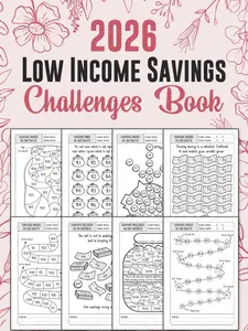 Low Income Savings Challenge Book: Unique Simple and Fun Money Saving Journal for Women From Easy to Hard Daily and Weekly Interactive Challenges With ... and Motivational Quotes | From $80 to $25000 Paperback