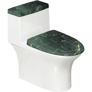 Set of 2 Elongated Toilet Seat Cover, Stylish Dust-proof Toilet Lid Cover, Portable Bathroom Decor for Home and Trip