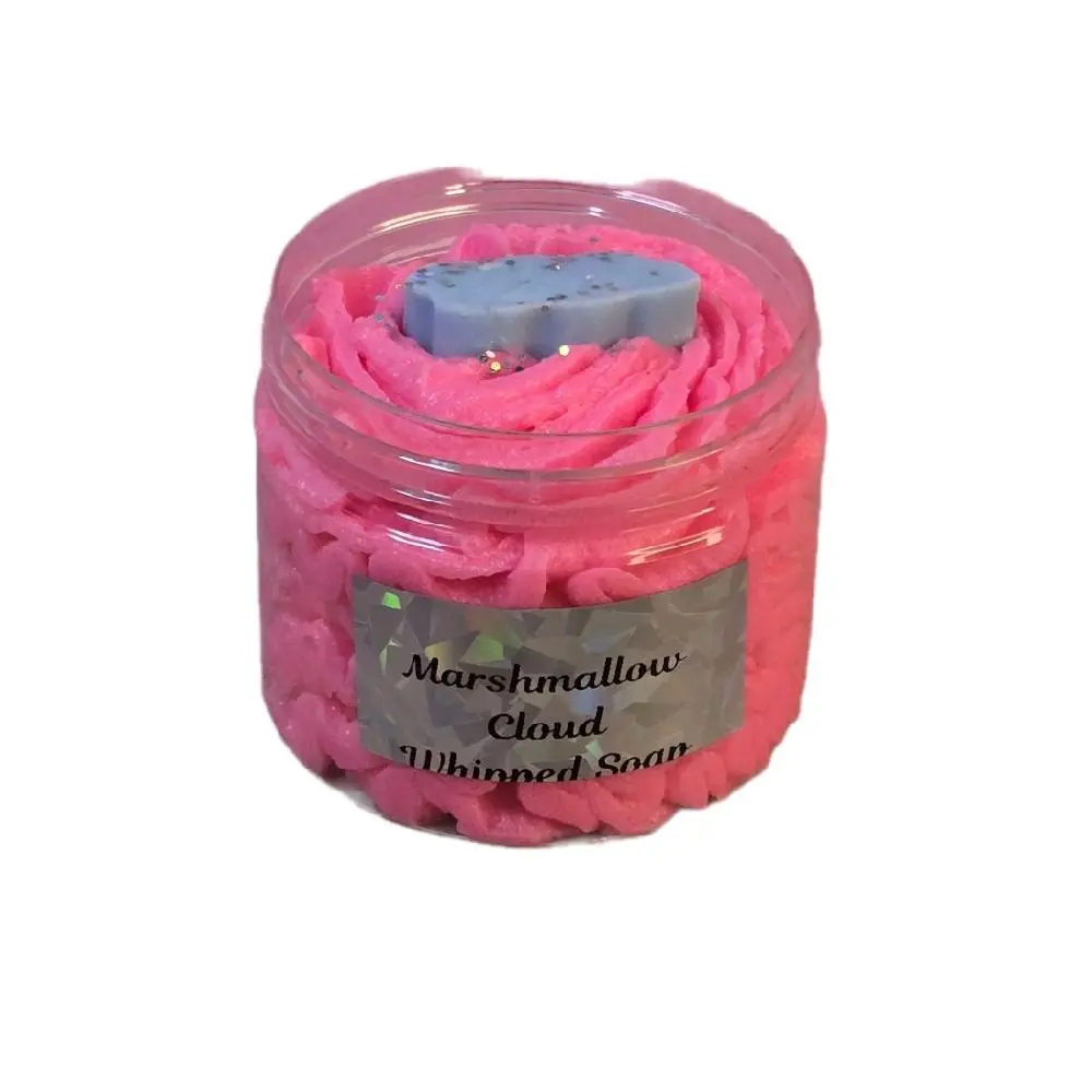 Fluffy Whipped Sugar Scrub - Marshmallow Cloud & Vanilla Scented Gentle Sensitive Skin Body Care, Natural Shea Butter Exfoliating Polish for Adults, Moisturizing Foaming Hand & Body Cleanser, Hand Scrub, Smooth, Exfoliate, Body Care Products, Moisturizing