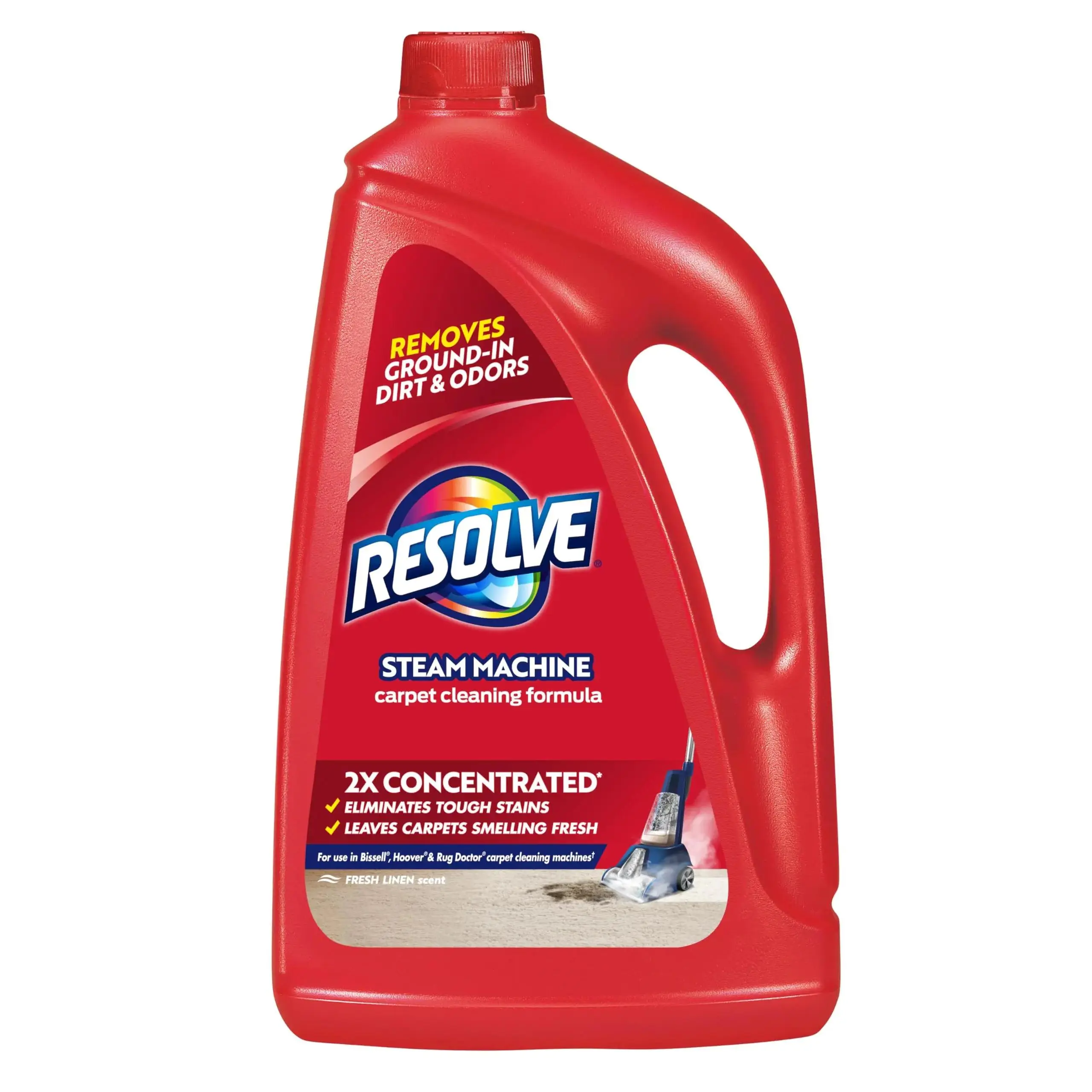Resolve Steam Carpet Cleaner Solution Shampoo 60 fl oz 2X Concentrate Safe for Bissell Hoover & Rug Doctor Carpet Cleaner Carpet Cleaner Solution