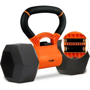 Kettlebell handle, dumbbell handle, converts dumbbells into kettlebells for home gyms, compatible with weight plates for kettlebells