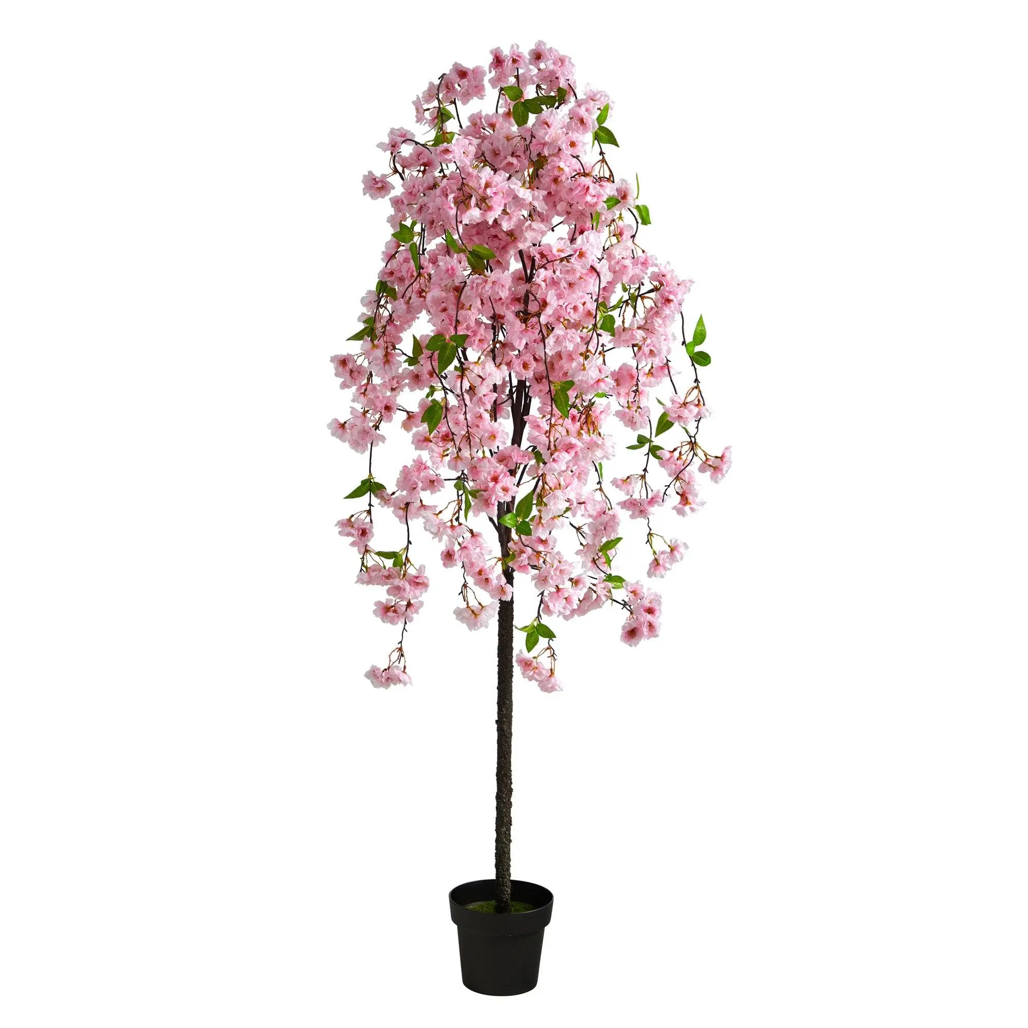 5' Realistic Artificial Pink Cherry Blossom Decorative Tree - Fake Plastic with Realistic Faux Flowers for Nursery Decor, Home Decor Accents (Home Supplies)