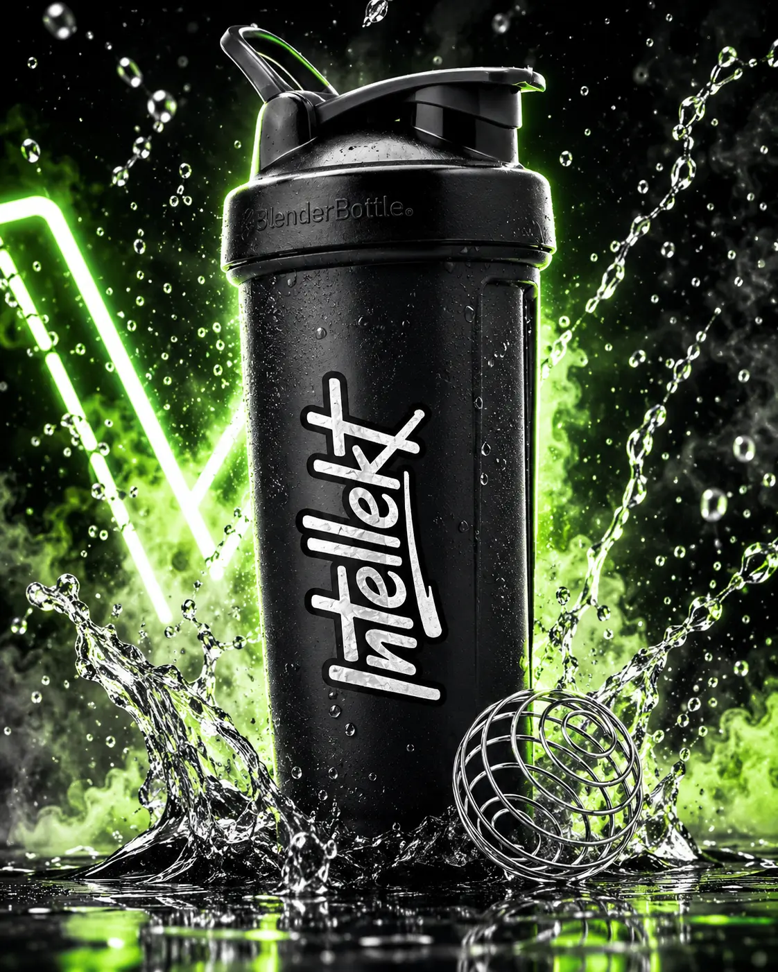 Intellekt Shaker Bottle 28oz | Durable BPA-Free Protein Shaker with Mixing Ball | Leak-Proof Lid, Easy to Clean & Dishwasher Safe | Perfect for Protein Shakes, Pre-Workout & Daily Hydration | Gym & Travel Friendly