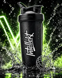 Intellekt Shaker Bottle 28oz | Durable BPA-Free Protein Shaker with Mixing Ball | Leak-Proof Lid, Easy to Clean & Dishwasher Safe | Perfect for Protein Shakes, Pre-Workout & Daily Hydration | Gym & Travel Friendly