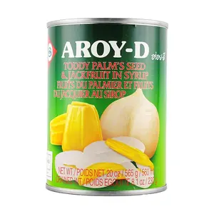 AROY-D Thai Fruit Cocktail in Syrup - Lychee, Longan & Jackfruit 565g | Canned Fruit for Fruit Salad & Desserts