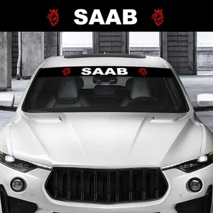 Saab Car Windshield Sticker, Waterproof Sunproof High Temperature Resistant Decoration, Custom Style Modification Decal, Fits All Saab Models, Sticker For Cars