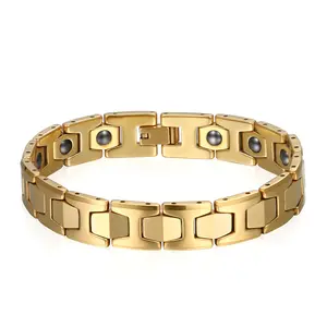 OIDEA Polished Tungsten Steel Magnetic Bracelet Men Gold Silver Two-Tone Gift