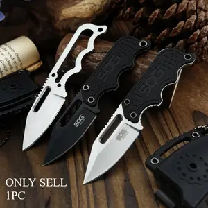 Hot Mini Fixed Blade Knife with Sheath 5Cr15MoV Blade G10 Handle Portable Necklace Knife Outdoor Camping Knife Multi-purpose Carrying Tool Necklace Knife Stainless Steel Blade