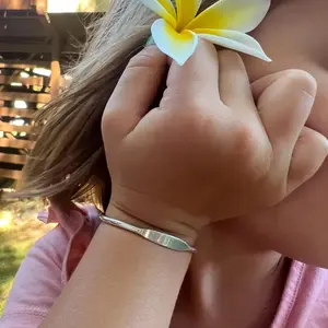 Sterling Silver Bangle Cuff – Adjustable Bracelet for Girls, Handmade Jewelry Gift