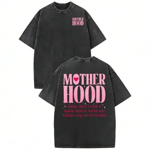 Washed Cotton Mom Life T-Shirt - Relaxed Fit, Oversized, Soft & Breathable, Perfect Gift for Mother's Day, Casual Wear