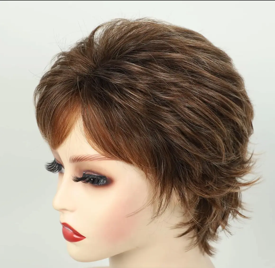 Rachel Unit- Short Reddish Brown Layered Wig