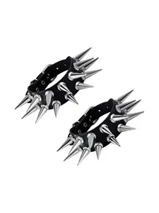 1/2PCS PU Leather Braclet for Man Women Goth Punk Rock PU Leather Cuff Studded Wristband Black Punk Style Jewelry