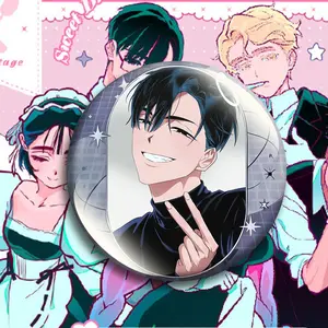 Alien Stage Round Brooch Tinplate Hyuna Sua TILL IVAN Brooches Cartoon Mizi Luka Badge Pins Backpack Hat Accessories Friend Gift