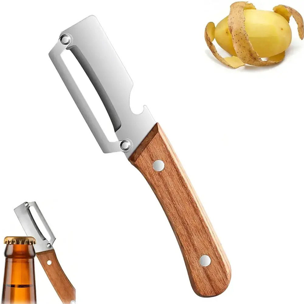 Kitchen Multi-Function Stainless Steel Thickened Fruit Peeler Knife for Sugar Cane and Pineapple Skin Removal Special Tool