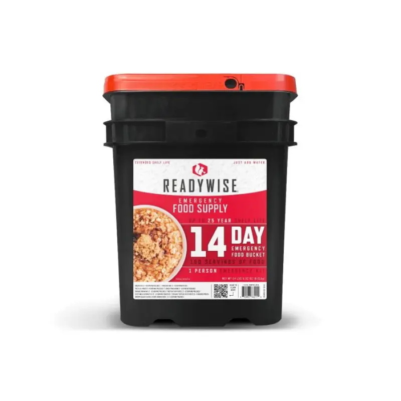 ReadyWise 14-Day Emergency Food Supply Kit, Freeze-Dried & Dehydrated Meals with Pasta & Drink Mix, Stackable Buckets, Grab-N-Go, Easy Storage, Quick Prep for Outdoor Safety & Camping Survival Gear, 14-Day Supply