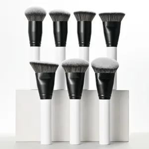 Professional Foundation Makeup Brush Set, Soft Synthetic Bristles, Handle, Ideal for Foundation, Loose Powder, Cream, Flawless Finish