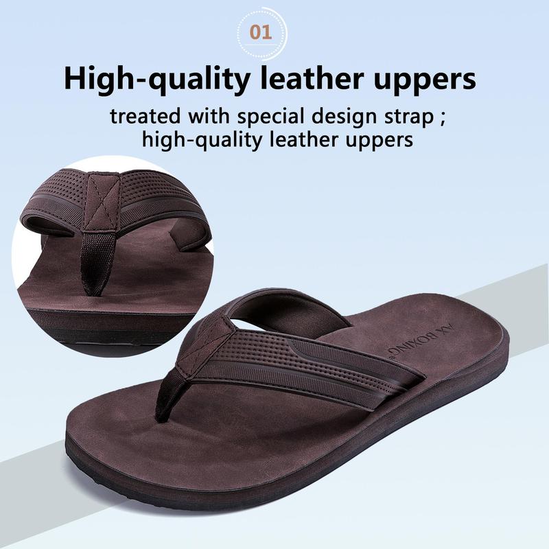Men's leather flip flops, stylish and comfortable non-slip design slippers, suitable for daily outdoor and beach wear, arch support, durable Shoe Boy Summer Dance Soft Footwear Nail Sandal Items Brown Usat0906-4 Men's leather flip flops, stylish and comfortable non-slip design slippers, suitable for daily outdoor and beach wear, arch support, durable Shoe Boy Summer Dance Soft Footwear Nail Sandal Items Brown Usat0906-4
