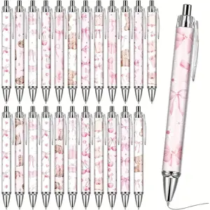 8/16pcs Pink Bow Tie Ballpoint Pens Gifts- Retractable Black Refill Gel Ballpoint Pens Fine Cute Sexy Bow Tie Writing Supplies Valentine's Day Nurse Teacher Assistant Office Work, Thoughtful Gift, Ballpoint Pen Set