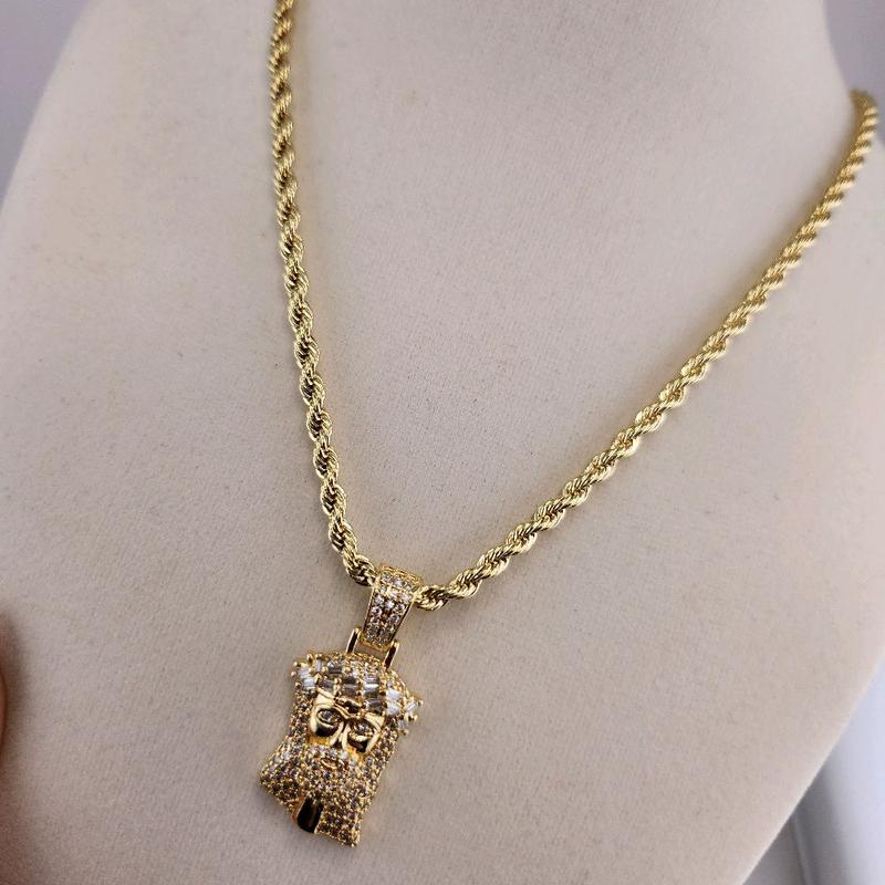 33- Jesús Pendant & Chain in 14K Laminate Gold - Elegant Jewelry Necklace for Men and Women - Perfect Gift Option