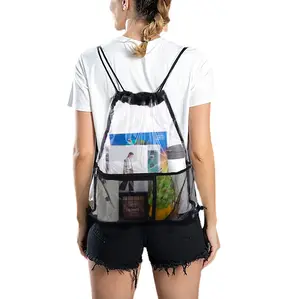 Funshop Clear Drawstring Bags Pvc Portable Waterproof Backpack Travel Gym Sport Beach Bag Drawstring Design,Shoe Cover,Dust Cover,Non-Woven Fabric,Storage Bag,Waterproof Travel Storage Bag For Travel Foldable Bag Foldable Bag