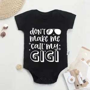 "Don't Make Me Call My GIGI" Baby Bodysuit | Sunglasses Graphic Infant Romper | Soft Cotton Funny Newborn Outfit for Baby Boys & Girls