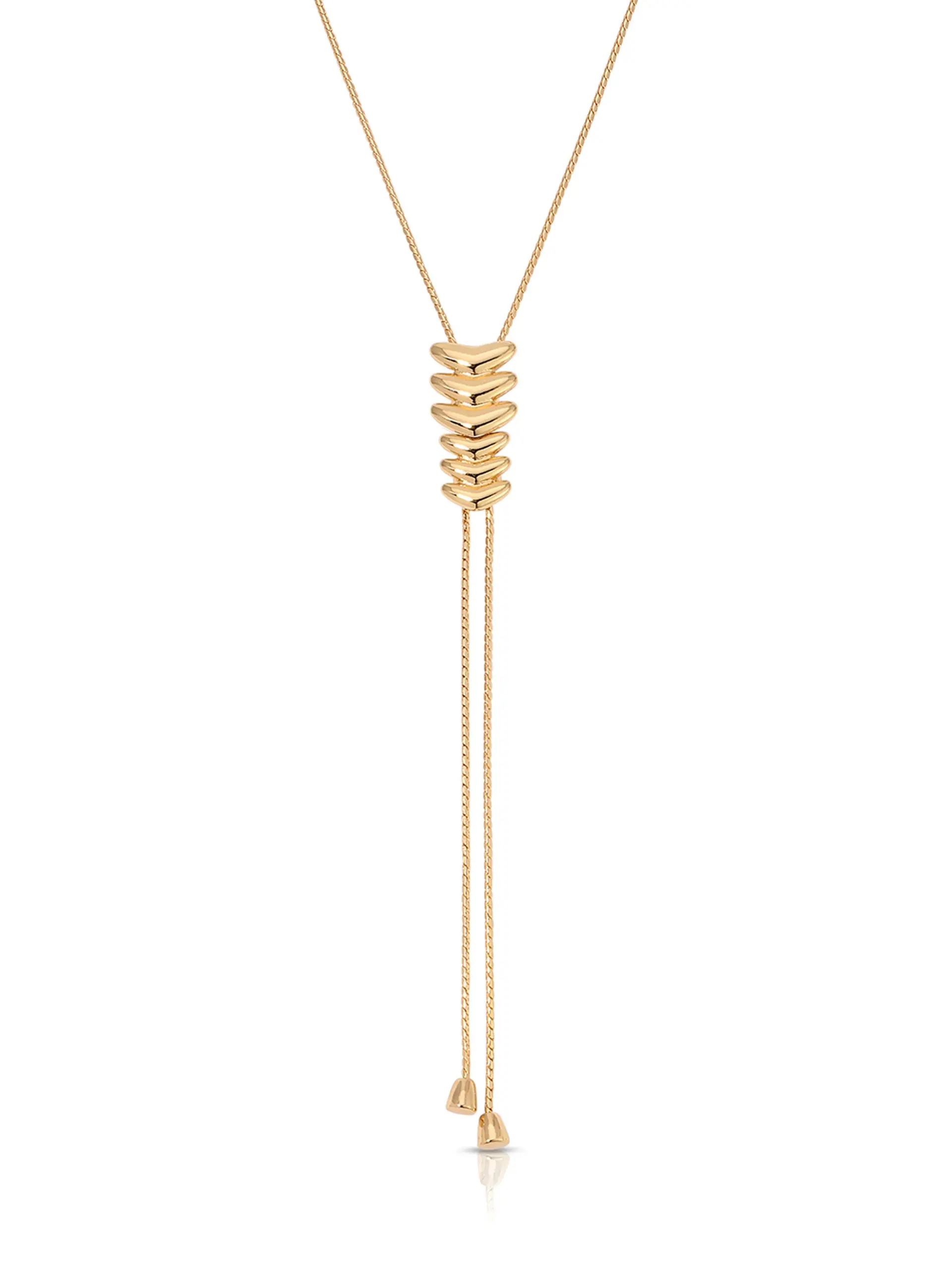 Ettika Metal Moderna Bolo Necklace – 18k Gold & Silver Plated Adjustable Necklace for Modern Elegance