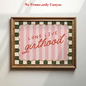 1Pc, Wall Art, Vintage Poster, Long Live Girls' Generation Art Print, Pink Feminine Charm Canvas Painting, Unique and Creative Wall Aesthetic Decor, Bedroom Decor for Living Room and Kitchen, Unframed Art Print, Frameless, Decoration, Artwork