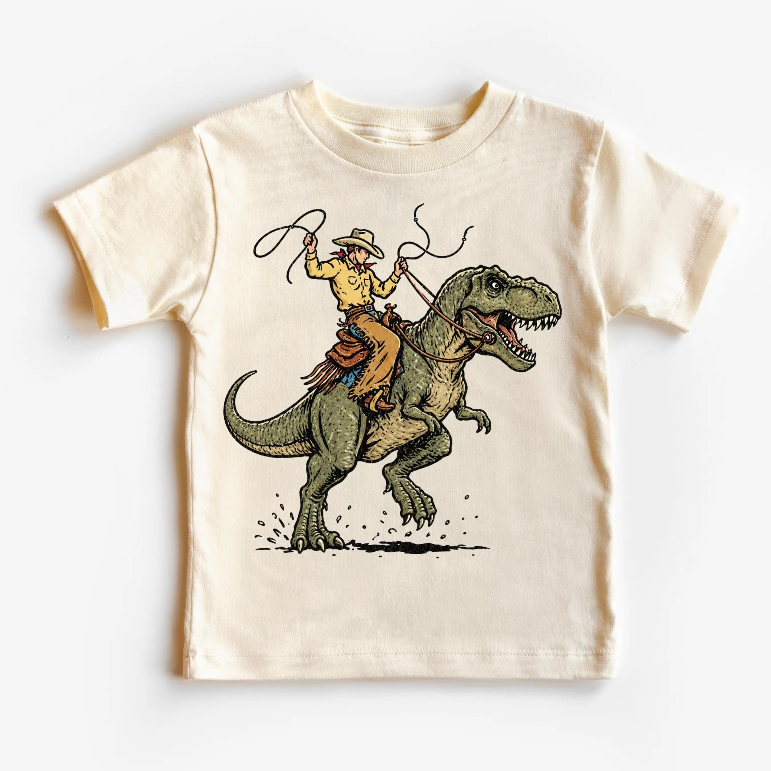 Cowboy Dinosaur Shirt, T Rex Rodeo Tee, Kids Western Dino Graphic, Funny Jurassic Top, Toddler Ranch Outfit