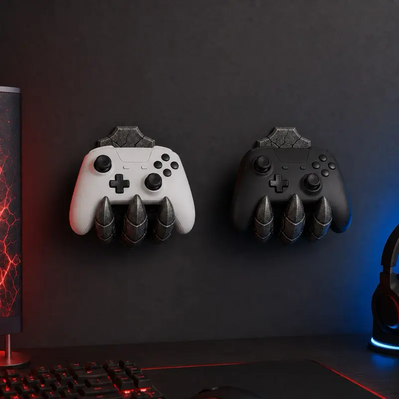 Wall Mounted 3D Printed Gaming Controller Holder - Organizer Stand for PS5, Xbox Consoles, Gamer Room Storage