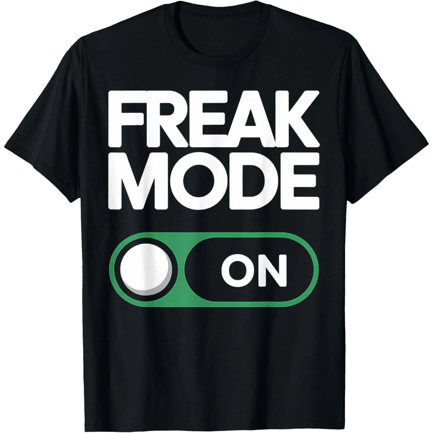 FREAK MODE ON - Funny Power Button Freaky Viral Slang Meme T-Shirt Summer Gift Casual Shirt Men Graphic Cotton Tee Menswear Soft Comfy Crewneck Streetwear Top Breathable Shortsleeve Y2K Hip Hop Bunny Graphic T-Shirt graphic tee funny graphic tee