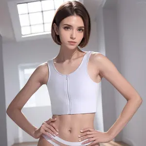 VibeFit 2026 New Mesh Chest Binder for Transgender FTM Front Zipper Binder Breathable and Strong Compression Tomboy Tank Top Womenswear