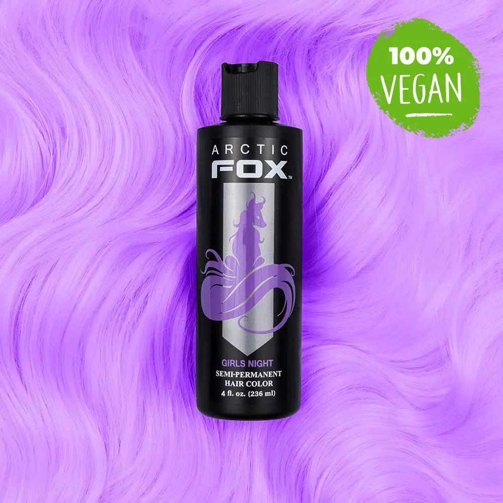 Arctic Fox Semi-Permanent Hair Dye, Vegan and Cruelty-Free 0 Damage Color, Girl's Night Pastel Lilac