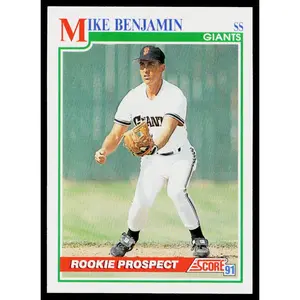 Mike Benjamin 1991 Score #345 San Francisco Giants