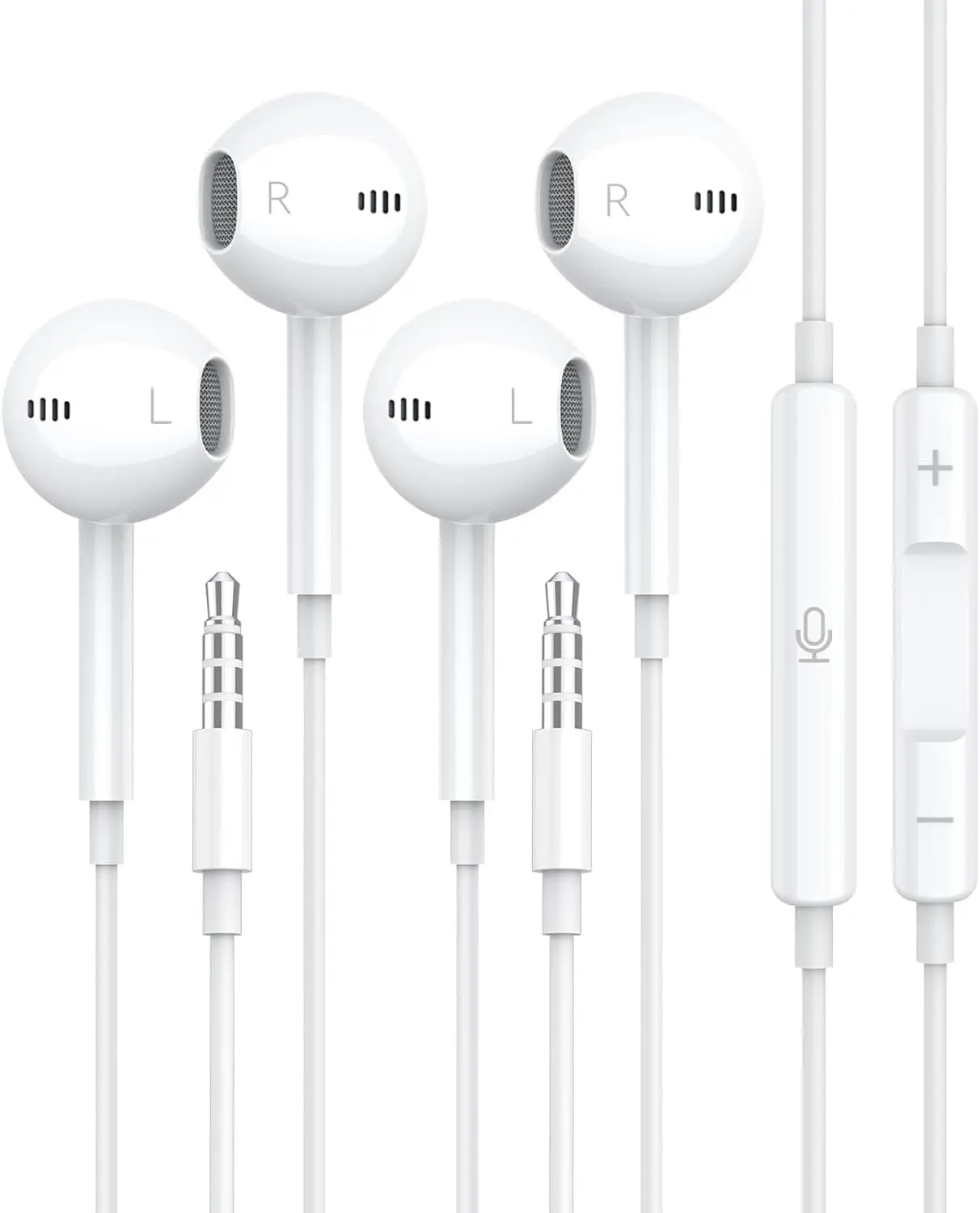Wired Earbuds,【Ultra Clear Calls & no Noise】 Headphones Earbuds Wired 3.5mm, in-Ear Earphones with Mic, Compatible with iPhone/iPad/Android/Laptop/PC 【2 Pack】