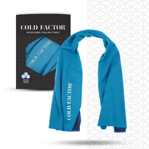 COLD FACTOR Microfiber Cooling Towel - Instant Chill & Sweatproof, Drip-Free, Reusable & Machine Washable