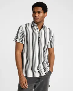 Express Textured Stripe Cotton-Blend Polo