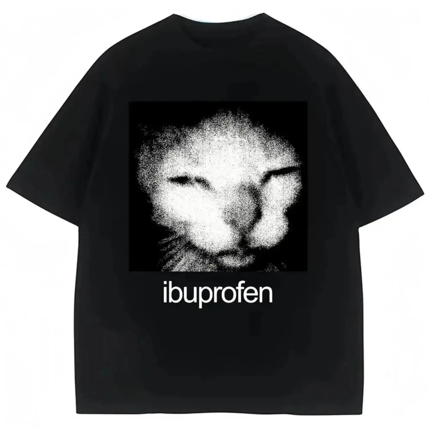 Men's Vintage Funny Cat Meme Graphic T-Shirt - Round Neck, Short-Sleeve Top, Oversized Cotton Business Fashion Casual Streetwear