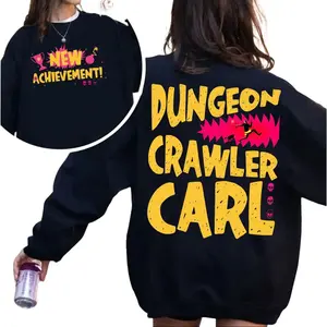 New Achievement Two Sided Sweatshirt, Dungeon Crawler Carl T Shirt, Sci Fi Book Lover Hoodie, Bookish Apparel For Book Lovers, Unisex Sweater Pullover Tee