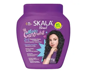 SKALA Brasil Mais Cachinhos 2-in-1 Treatment Cream & Leave-In Conditioner for Curly Hair - Vegan, Shea Butter & Castor Oil Hair Mask, Deep Hydration, Softening, Anti-Frizz, 35.2oz