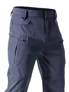 Men's Multifunctional Tactical Work Pants, Durable Non-Elastic Fabric, Zip Pockets, Outdoor & Casual Wear, Fitted, All Seasons