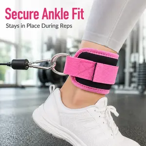 Ankle Straps for Cable Fitness Machine, Adjustable Padded D-Ring Cuffs, No-Slip Support for Glute Kickbacks, Men Women Home Gym Workout Equipment