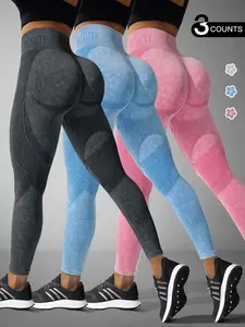 Women's High Waisted Seamless Sports Tight Pants, Comfortable Gym and Fitness Letter Print, Butt Lifting Yoga Pants, Fashion Workout Clothes, Seamless Gym Leggings