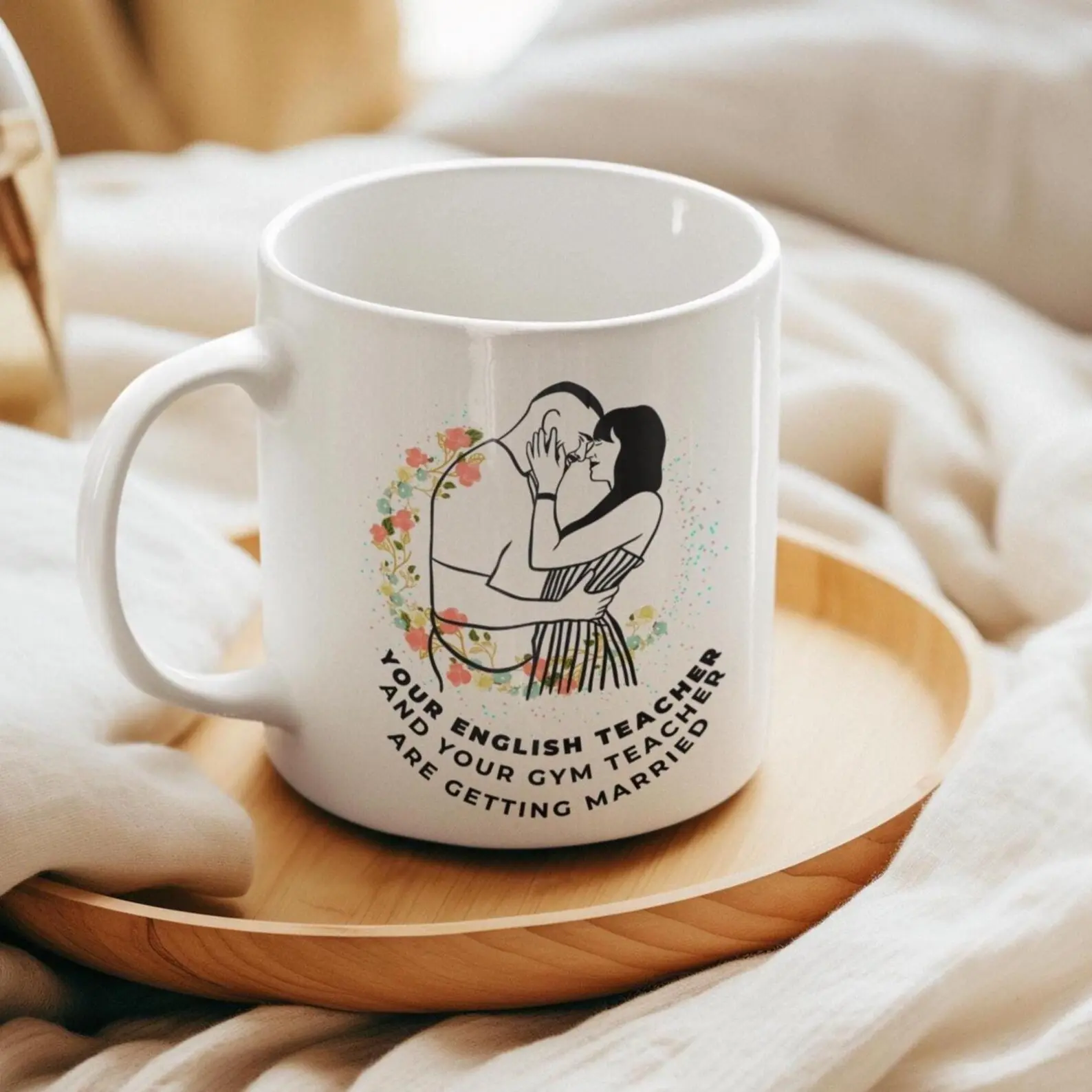 BNB Your English Teacher And Your Gym Teacher Are Getting Married Mug 11oz/15oz, Engagement Cup, Fiance Mug, 87 Bride Era Cup, 2025 Romantic Couple Cup, Boyfriend Mug, Mug Hot Trending Engagement