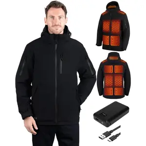Heated Jacket for Men with Rechargeable Pack Included, Winter Outdoor Windproof Soft Shell Heating Jackets Coat