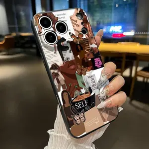 Straight Edge Phone Case for iPhone 17 15 16 14 Pro Max 13 12 11 X XS Plus Air E  Diverse Self Expression Pattern Anti-Scratch Shockproof TPU Bumper Drop-proof Cover Cellphone Protective